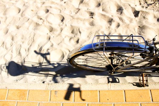 Beautiful Vintage bicycle on the beach in Santa Pola, Spain