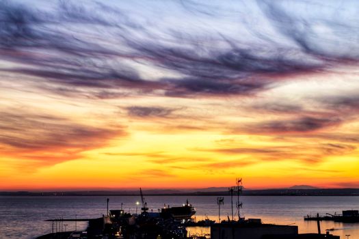 Sunset in Santa Pola, a small fishing village in southern Spain