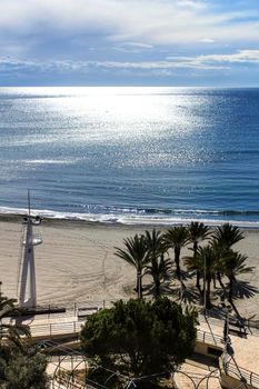 Beach in the morning in Santa Pola, a small fishing village in southern Spain