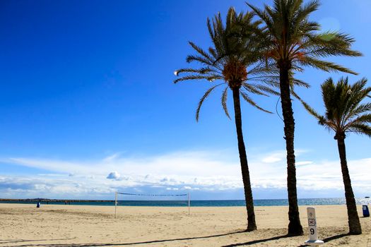 Beach in the morning in Santa Pola, a small fishing village in southern Spain