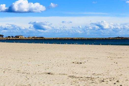 Beach in the morning in Santa Pola, a small fishing village in southern Spain