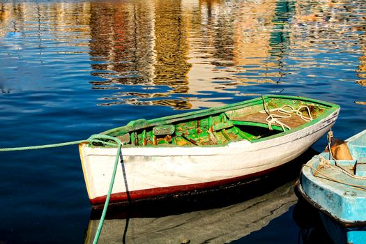 Fishing boats moored in the port of Santa Pola, Alicante