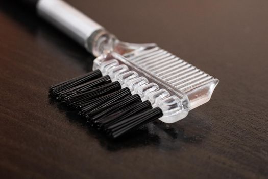 Brush for applying makeup for eyelashes close up, macro photo