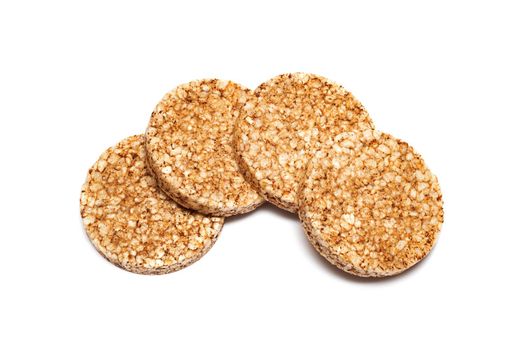Buckwheat bread diet food close up, isolated on white background