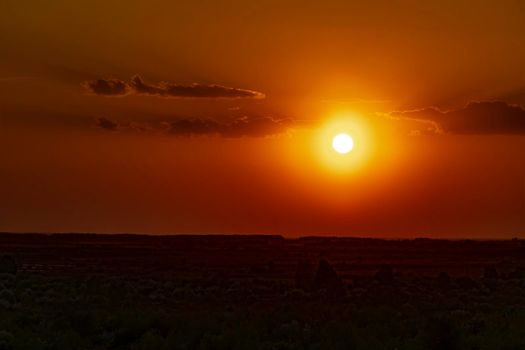 Sunset at the evening dawn.Morning dawn.Late evening.Evening sunset.The last rays of the sun in the evening hours and the onset of night.The first rays of the sun pass through the clouds.Glow pink sky