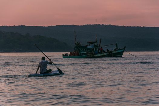 The sunset on Koh Rong Samloem, Cambodia