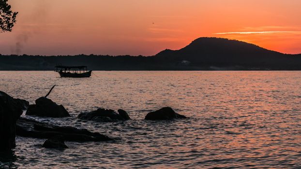 The sunset on Koh Rong Samloem, Cambodia