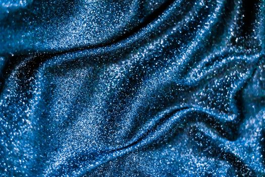 Luxe glowing texture, night club branding and New Years party concept - Blue holiday sparkling glitter abstract background, luxury shiny fabric material for glamour design and festive invitation