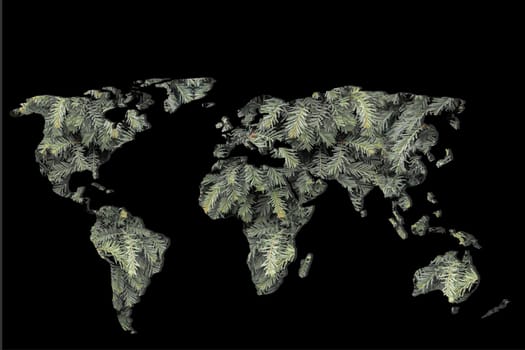 Roughly outlined world map with a colorful background patterns