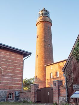 Ort Lighthouse tower near Prerow built from red bricks. Popular nature reservation Darsser Ort with Natureum near Prerow Fischland-Darss-Zingst