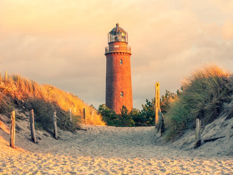 Lighthouse at the Darsser Ort with Natureum near Prerow Fischland-Darss-Zingst, Ruegen island, Germany