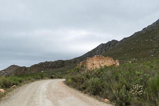 Ruins of the historic toll house on the Swartberg Pass near Oudthoorn in the Western Cape Karoo