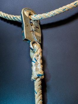 Hook and rope of Safety Equipment hang on rope