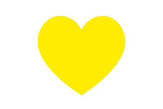 Yellow heart illustration over white. Love symbol icon. Valentine's Day. Wedding.