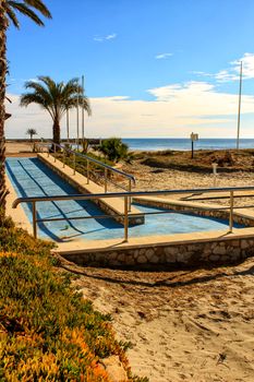 Beach with access for disabled people in southern Spain, Santa Pola, Alicante