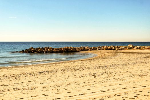 Beach in the morning in Southern Spain, Santa Pola, Alicante