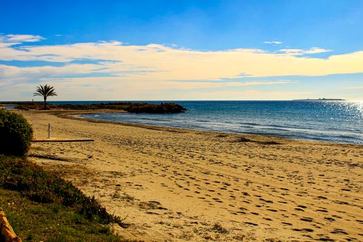 Beach in the morning in Southern Spain, Santa Pola, Alicante