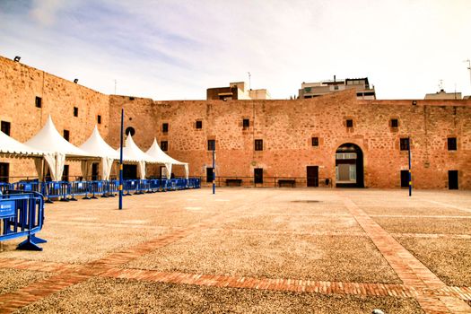 Fortress castle of the fishing village of Santa Pola, Alicante, Spain