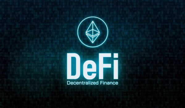 DeFi (Decentralized Finance) concept banner illustration