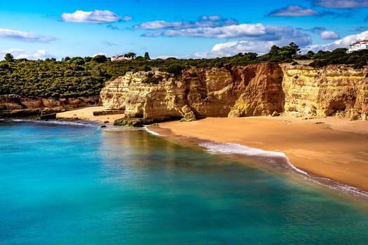 Beach and cliffs of Senhora da rocha, in Lagoa, Algarve, Portugal