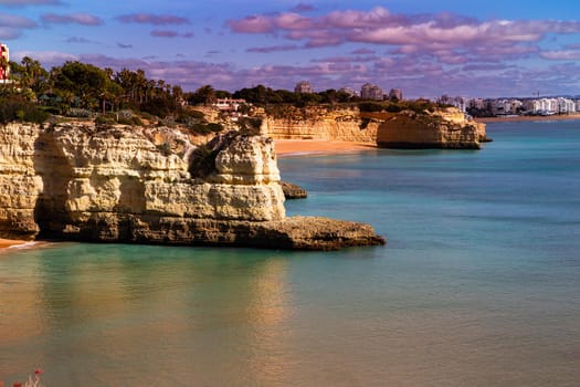 Beach and cliffs of Senhora da rocha, in Lagoa, Algarve, Portugal