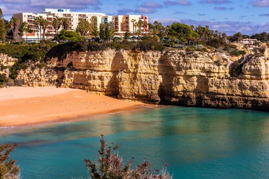 Beach and cliffs of Senhora da rocha, in Lagoa, Algarve, Portugal