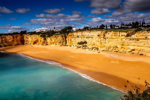 Beach and cliffs of Senhora da rocha, in Lagoa, Algarve, Portugal