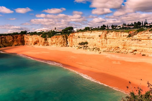 Beach and cliffs of Senhora da rocha, in Lagoa, Algarve, Portugal