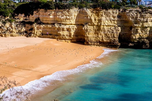 Beach and cliffs of Senhora da rocha, in Lagoa, Algarve, Portugal