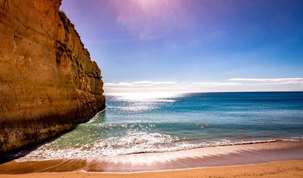 Beach and cliffs of Senhora da rocha, in Lagoa, Algarve, Portugal