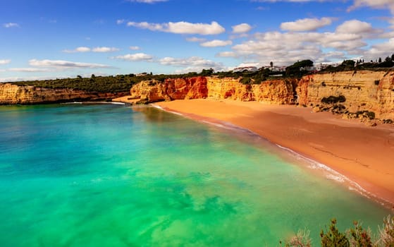 Beach and cliffs of Senhora da rocha, in Lagoa, Algarve, Portugal