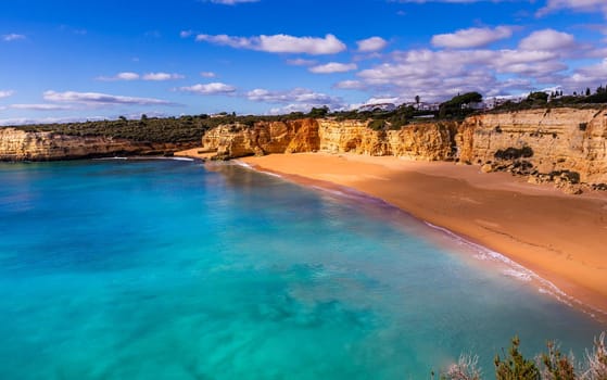 Beach and cliffs of Senhora da rocha, in Lagoa, Algarve, Portugal