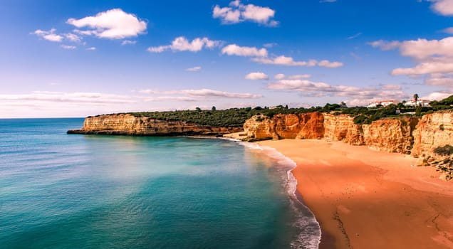 Beach and cliffs of Senhora da rocha, in Lagoa, Algarve, Portugal