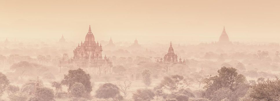 Temples of Bagan an ancient city located in the Mandalay Region of Burma, Myanmar, Asia.