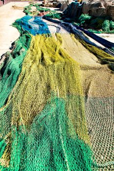 Fishing nets background in the port of Santa Pola, Alicante