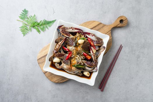 Korean traditional seafood stew crab