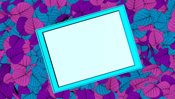 Leaf abstract framed background concept 3d rendering
