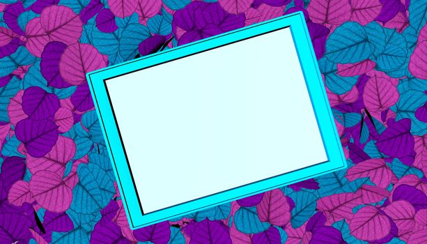 Leaf abstract framed background concept 3d rendering