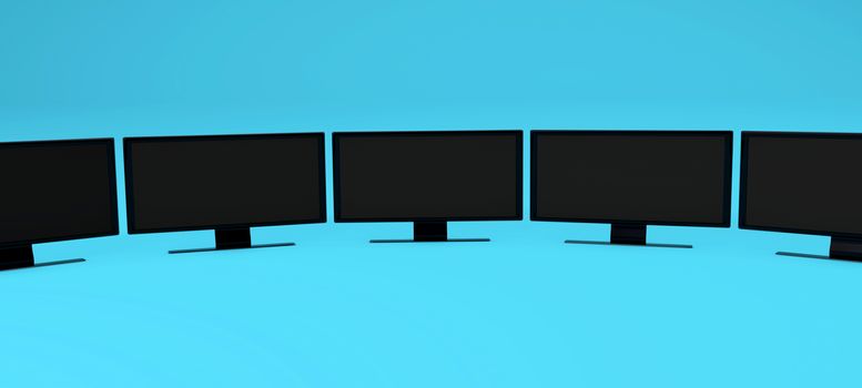 Television concept background blue isolated 3d rendering isolated design