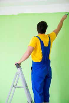 Young painter doing renovation at home 