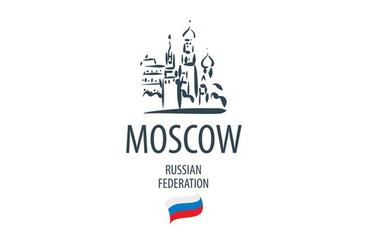 Vector Russia sign drawn by hand on a white background.