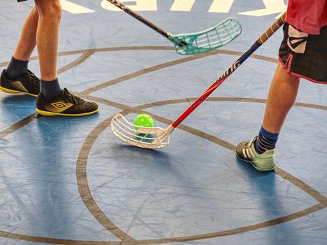 March 12th 2019, Floorball Fat Pipe Open Junior 2019,  Zakupy, Czech Republic. Players are ready for beginning of the game