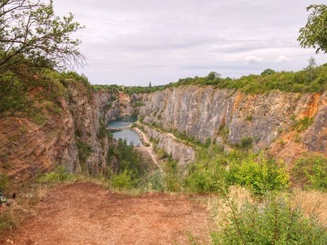 Big America - Velka Amerika, abandoned dolomite quarry South from Prague, Czech Republic. Popular place for tourists and filmmakers.