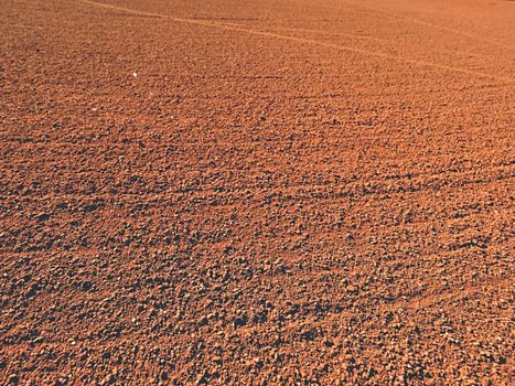 Footprints and service marks on a outside  tennis court, details