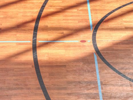 Floor-ball  playground, equipment with painted floor, floorball court detail