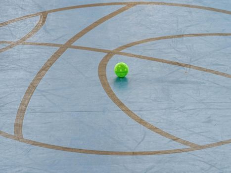 Floor-ball  playground, equipment with painted floor, floorball court detail