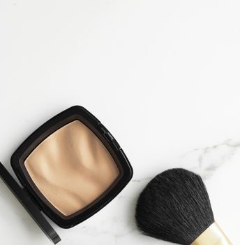 Make-up and cosmetics products on marble, flatlay background - modern feminine lifestyle, beauty blog and fashion inspiration concept