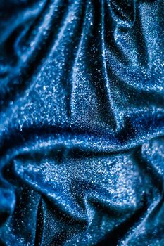 Luxe glowing texture, night club branding and New Years party concept - Blue holiday sparkling glitter abstract background, luxury shiny fabric material for glamour design and festive invitation