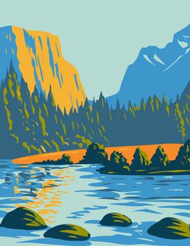 WPA Poster Art of the Voyageurs National Park located in northern Minnesota near the Canadian border done in works project administration style or federal art project style.