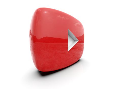 Youtube Play Button Sign Video Icon Logo, Online Broadcasting Service Symbol, Social Media Sign, Youtube Video Streaming Mobile App, Video-Sharing Site Upload, View and Share Videos, 3d Illustration
